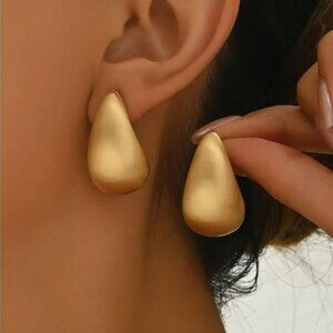 NEW Karsten Brushed Gold Teardrop Minimalist Earrings